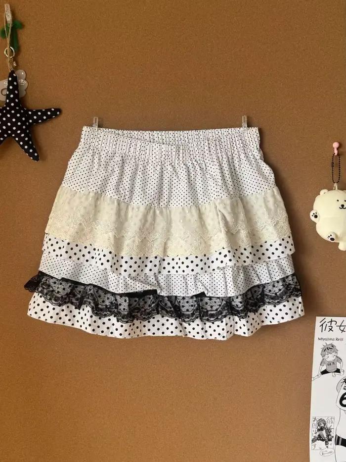 Jupe ample Lolita en dentelle douce pour femmes