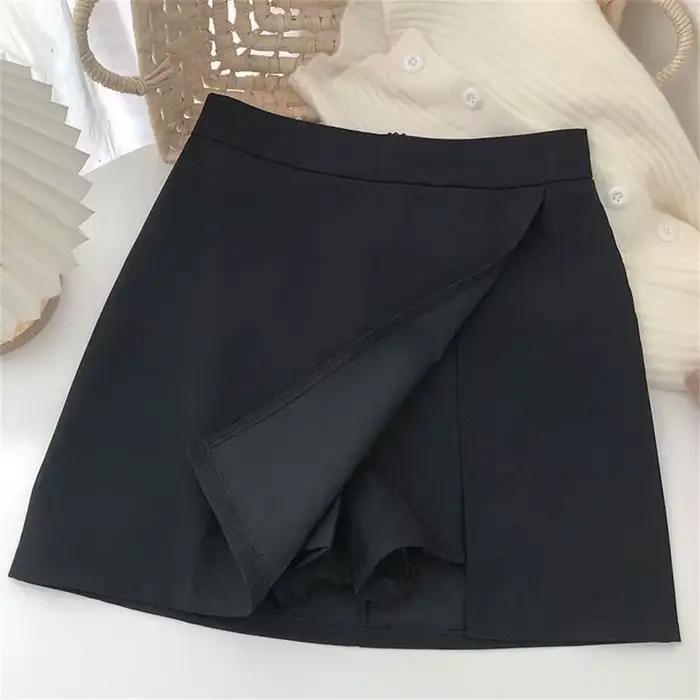 Jupe trapèze irrégulière noire et grise 2026 pour femme