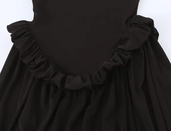 Robe nuisette pour femme - Jupe longue à volants à la taille avec bretelles réglables, collection Printemps-Été 2026 Chic