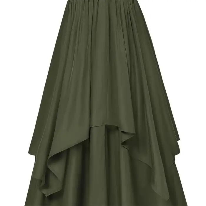 Jupe longue vintage à volants pour femme