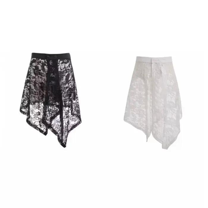 Sous-jupe en dentelle irrégulière, Anti-éblouissement, Cheongsam en maille, robe, Streetwear, taille haute, jupe de sécurité, jupon