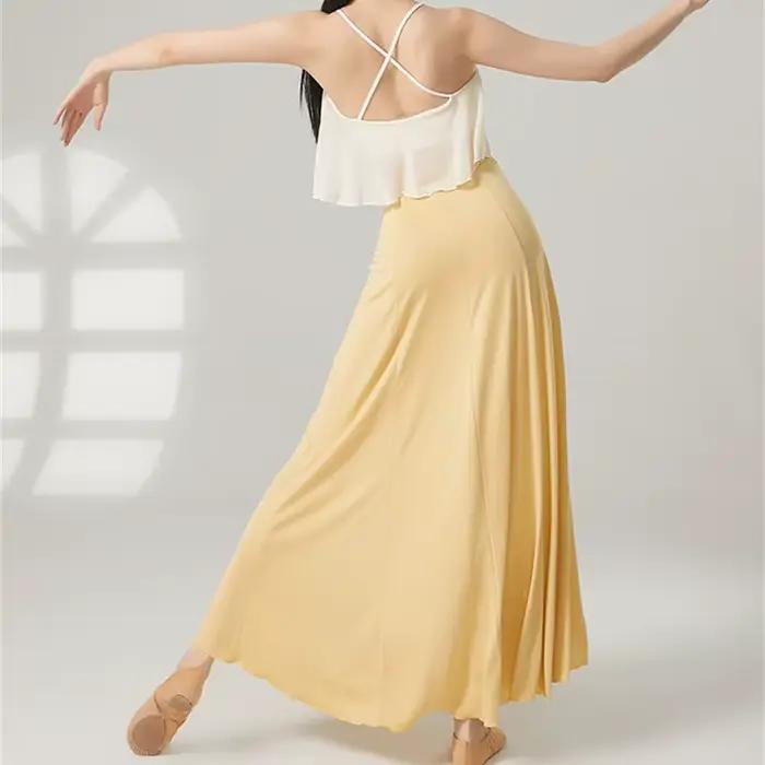 Jupe fluide pantalon femmes danse classique pratique culottes ceinture enveloppante danseuse formation Fusion fée Ballet Dancewear côté fendu nouveau
