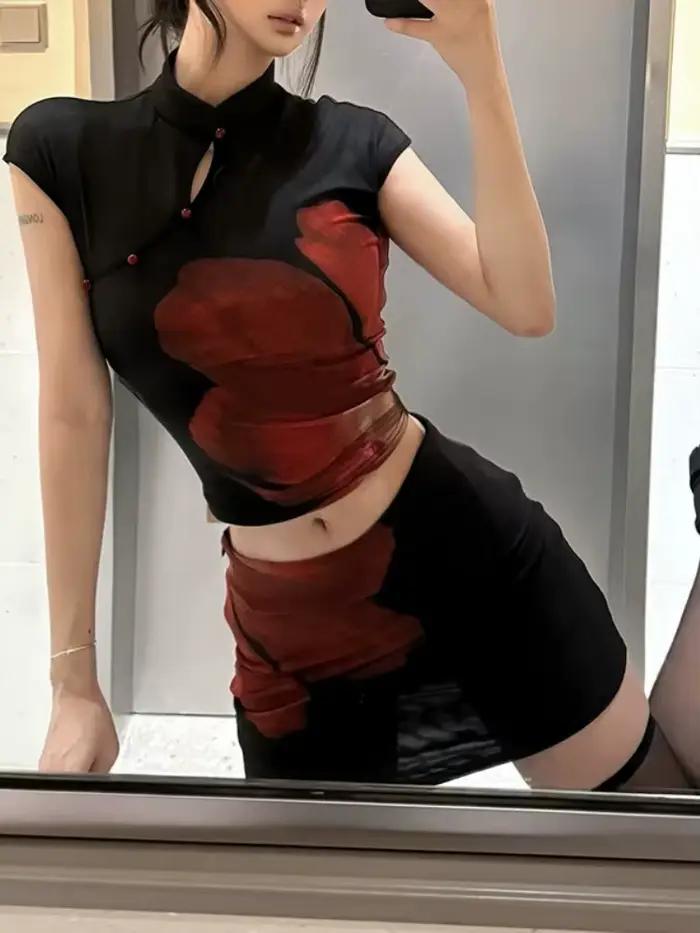 Ensemble De jupe à imprimé Floral pour femmes