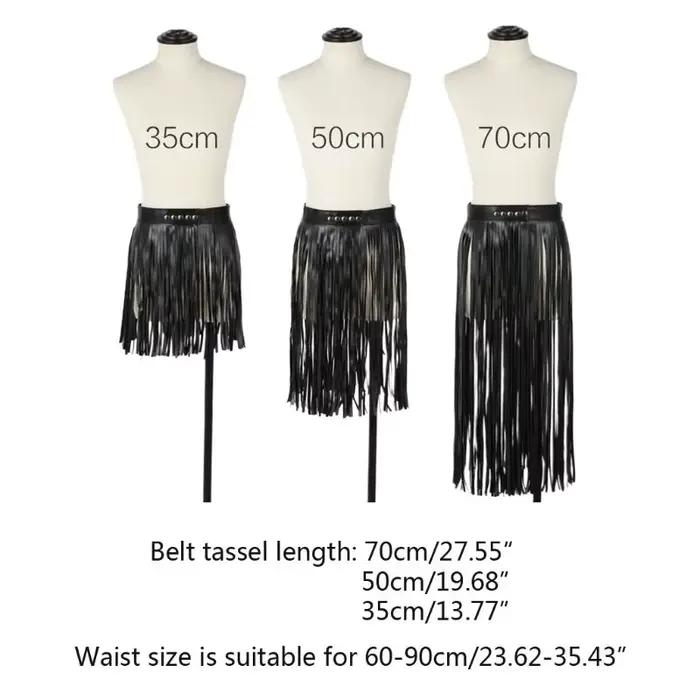 Jupe à franges en Faux cuir pour femmes, taille haute, pour harnais corps avec boutons à pression, fête d'halloween, Punk