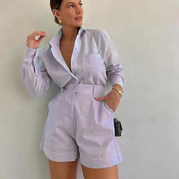 Ensemble 2 pièces à manches longues pour femmes