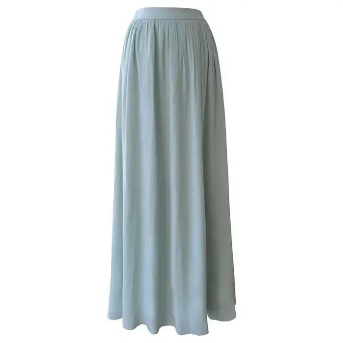 IEQJ – jupe simple plissée à taille élastique pour femmes
