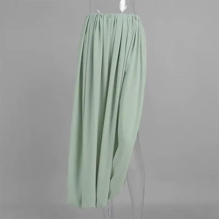 Jupe longue plissée drapée fendue Typhaland pour femme