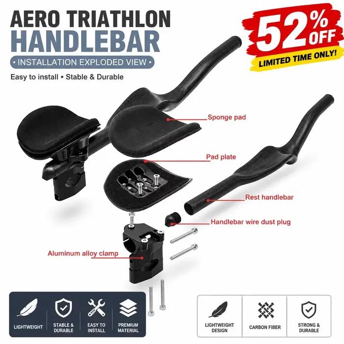 Vélo de route DEDA pour triathlon et contre-la-montre, guidon de repos TT 3K entièrement en carbone mat/brillant 35 ° Pour guidon d'extension Aero