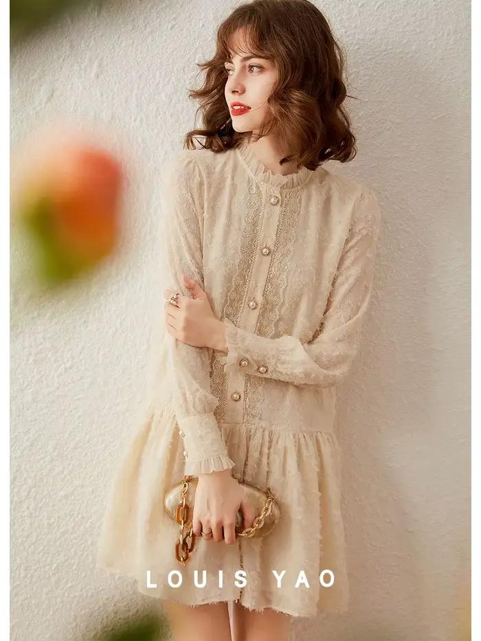 Modiis Yao-Robe à lisière filandreuse pour femme