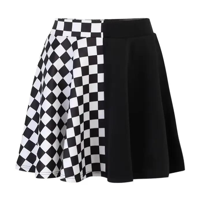 Jupe gothique CORLVON à carreaux, taille haute, mini, pour fille, style Harajuku Y2K, élégante et audacieuse, pour sorties et journées détendues