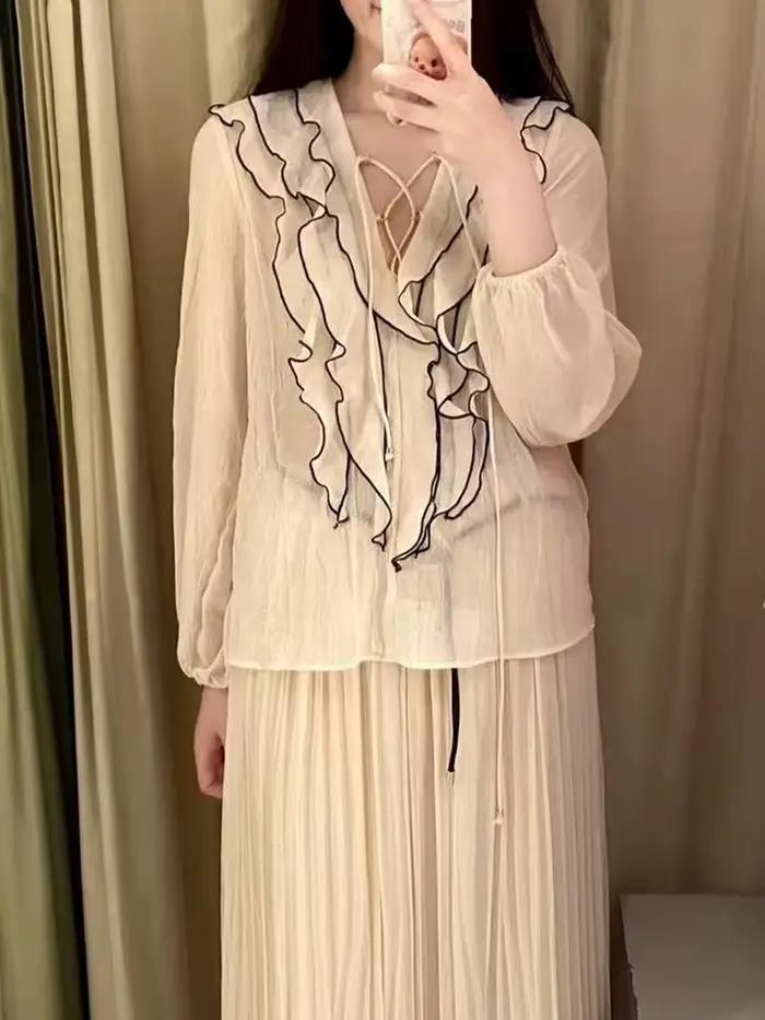 Ceinture jupe plissée femme 2025 été élégant femmes jupes taille haute fée mousseline de soie