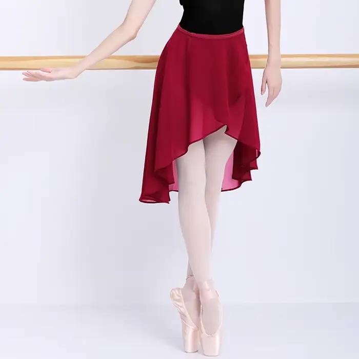 Jupe de Ballet à taille réglable pour femmes adultes, jupe de danse en mousseline de soie, jupe d'entraînement enveloppante Tutu avec couche transparente