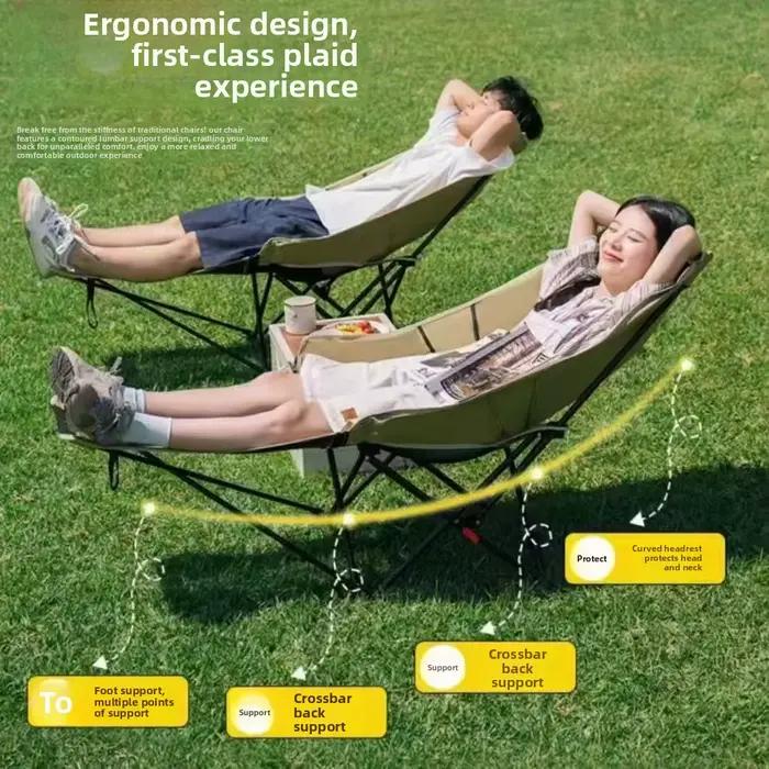 Chaise pliante d'extérieur, portable pour s'asseoir et s'allonger, chaise longue de bureau pour la sieste avec repose-pieds, chaise longue