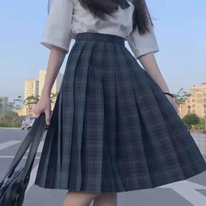 Jupes plissées femmes Style Preppy japonais Plaid Faldas Kawaii écolières Chic printemps automne taille haute tout-match mode jeunesse