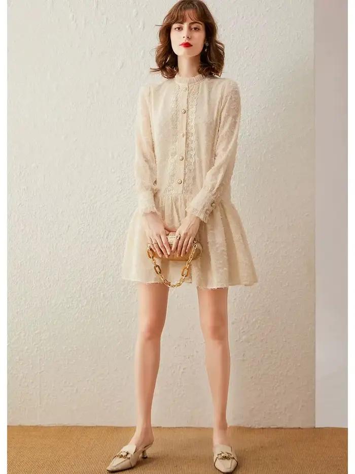 Modiis Yao-Robe à lisière filandreuse pour femme