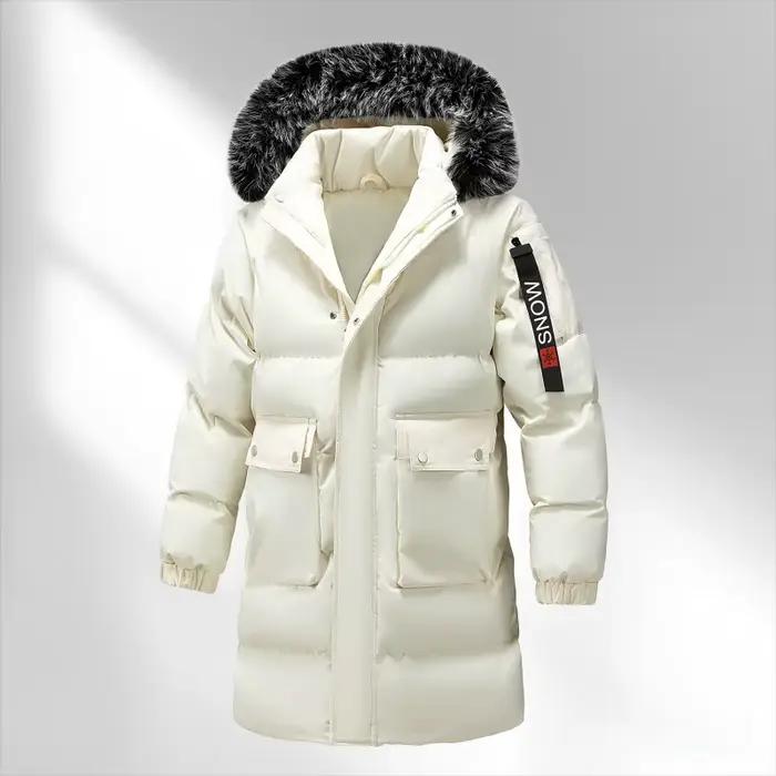Parka mi-longue en coton épais à capuche pour homme, vêtement d'extérieur chaud et polyvalent, coupe-vent, pour l'hiver, mode décontractée, voyage quotidien