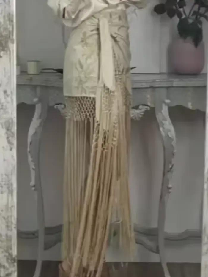 Mode gland brodé jupe élégante femmes maille à lacets court Kilt 2025 été nouveau Chic femme plage vacances Street Wear