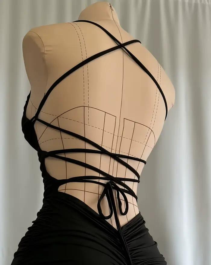 À l'été 2025, une mini-jupe dos nu pour fille sexy et chaude