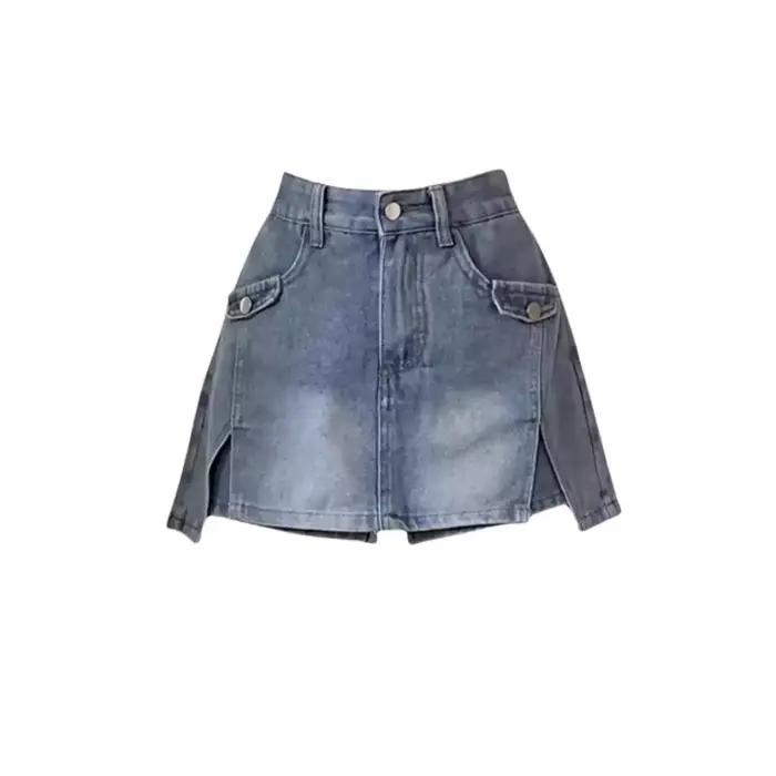Jupe courte en jean amincissante pour femmes avec coupe trapèze fine, élégante et décontractée pour printemps été voyages et occasions spéciales