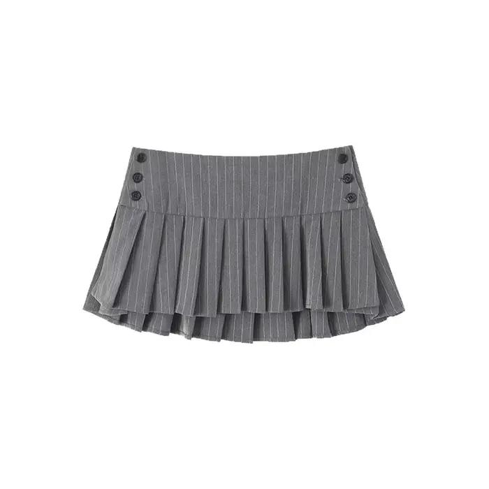 Jupe plissée rayée style universitaire pour femme