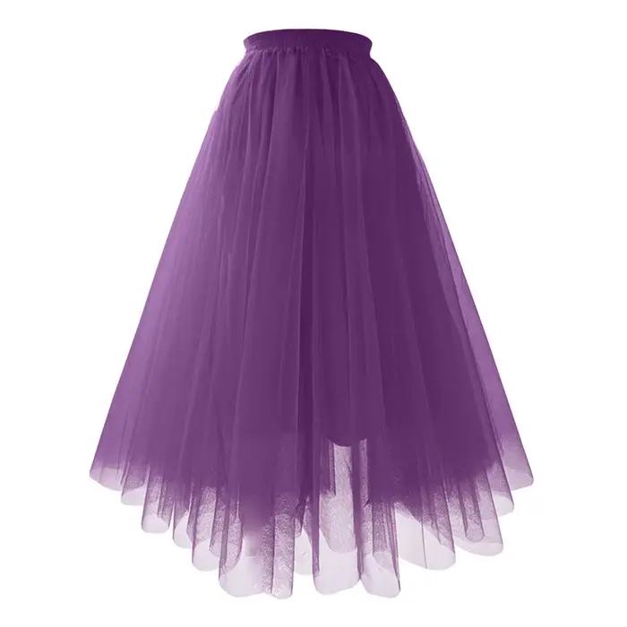 Jupe plissée en maille de couleur unie pour femmes