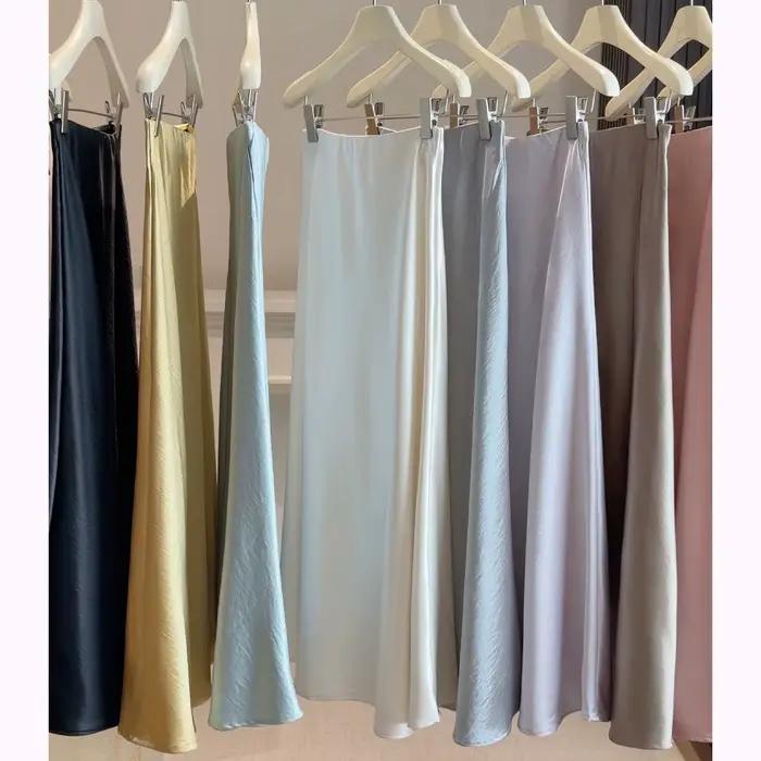 Jupe queue de poisson en satin pour femme, jupe moulante pour le printemps