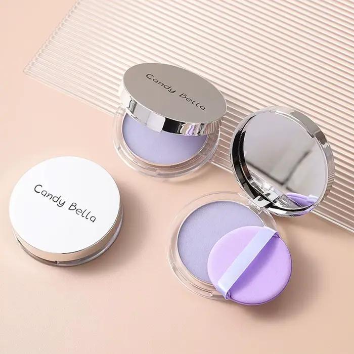 Poudre pressée à la lavande, poudre mate, contrôle durable de l'huile, couverture complète du visage, réglage Compact, fond de teint, cosmétiques