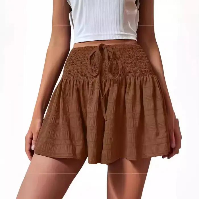 Jupe-short décontractée taille haute pour femme