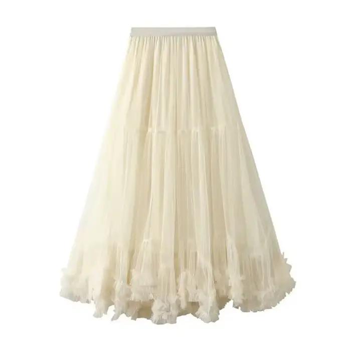 Maille taille haute jupe femmes mode coréenne Chic volants