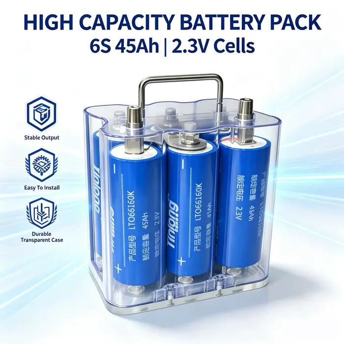 Batterie au lithium titanate Yinlong 12V 45Ah 66160 LTO avec BMS intégré pour applications haute puissance, rechargeable pour l'alimentation