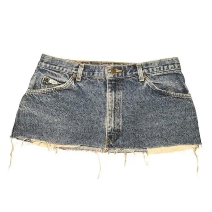 Mini-jupe en jean style jersey '8' avec empiècements