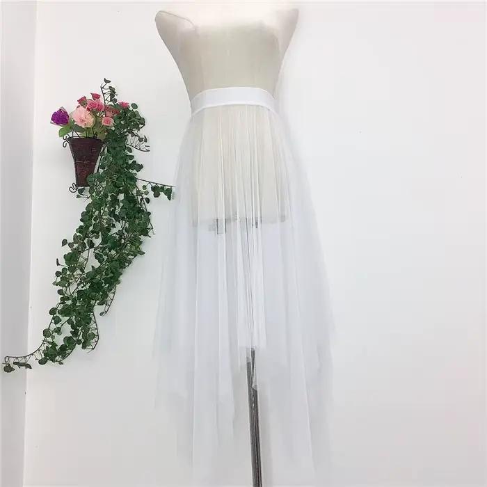 Jupe plissée en maille transparente pour femmes