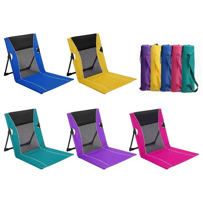 Chaise de camping pliable en métal pour extérieur, jardin, parc, plage, avec dossier et coussin, portable et confortable