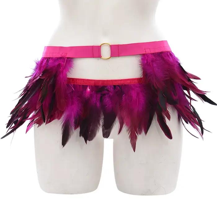 Festival plumes jupes carnaval fête musique Y2k jupe Sexy Mini