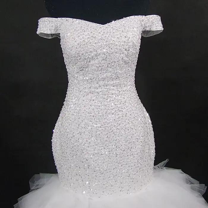 Robes de mariée et de soirée asymétriques à une épaule, dos nu, sexy, en dentelle, coupe ajustée, longues, avec traîne, en tissu principal, différentes tailles