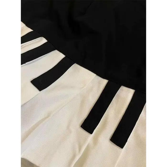 Vintage Y2k noir blanc Piano jupe femmes Design Hepburn été Harajuku Mini