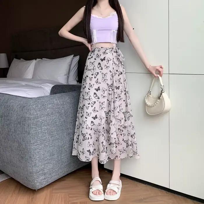 Jupe florale à volants originale de l'atelier Jia Shu