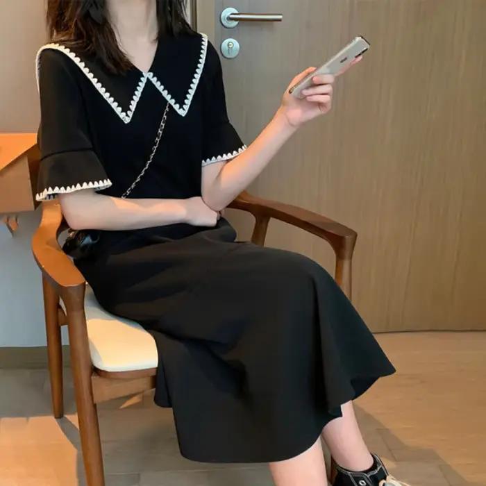 Robe longue de maternité élégante de style coréen pour l'été, vêtements pour femmes enceintes, grossesse et post-partum, robes de photographie