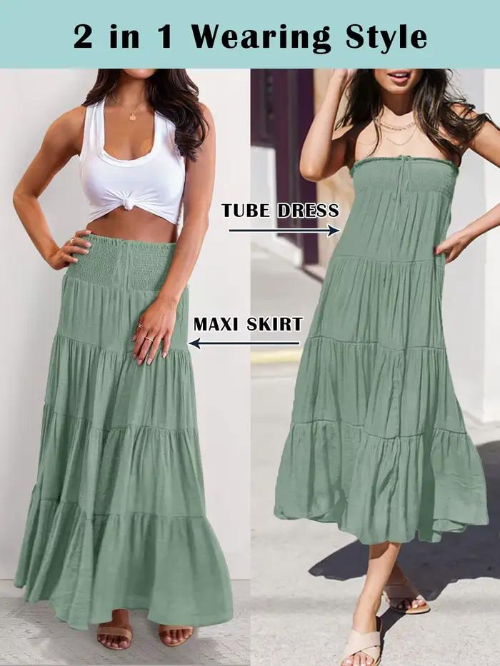 Été taille haute jupes Maxi femmes vêtements mode Ropa Mujer Faldas décontracté bohème jupe longue Saias Harajuku Streetwear