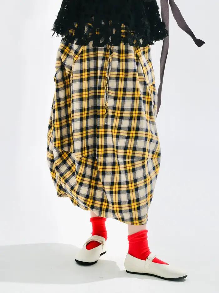 Jupe jaune à carreaux 2026 imakokoni originale