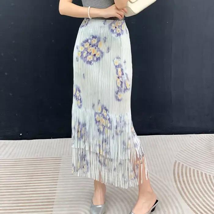 Jupe plissée décontractée pour femme Miyake