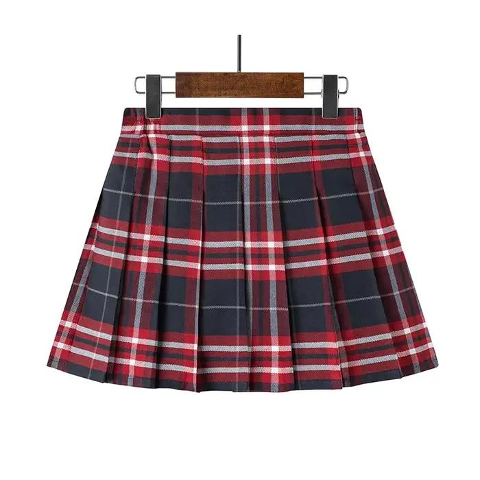 Fille jupe plissée école Campus uniforme adolescent à adulte taille une ligne plissée jupe à carreaux JK danse Performance tenue enfant grande taille