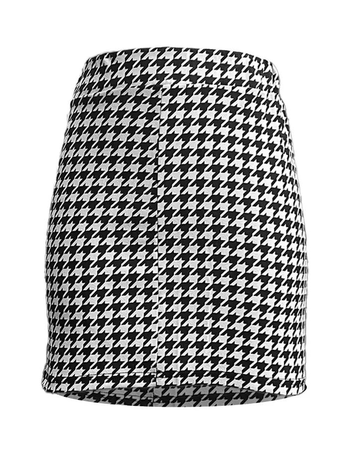 Demi-jupe élégante à taille élastique de style Qianniao, jupe courte taille haute moulante aux hanches