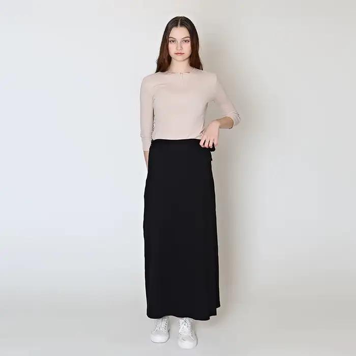 Ensemble chemise et jupe pour femme en coton avec fermeture éclair