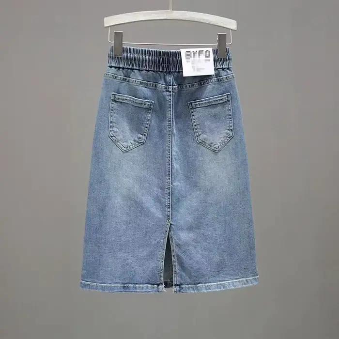 Jupe en jean élastique pour femme