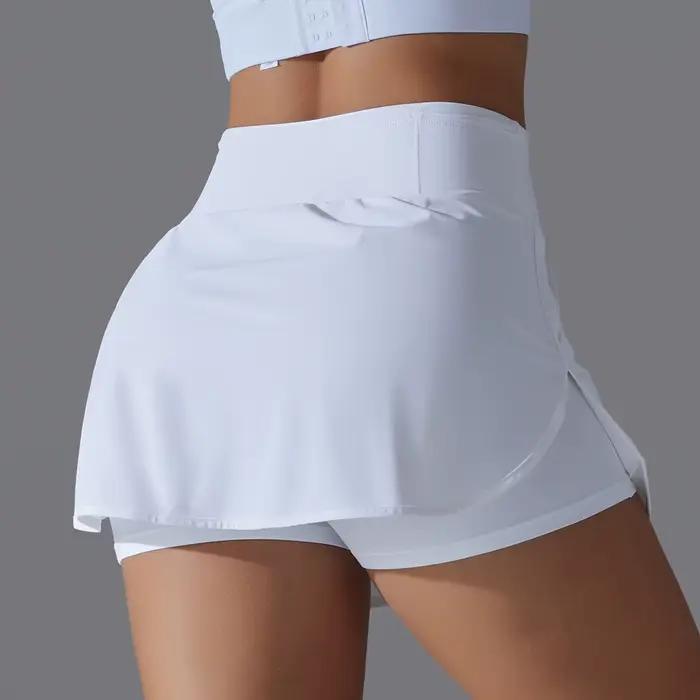 Mode femmes jupes de Tennis 2 en 1 séchage rapide taille haute Shorts Fitness course Golf Badminton Anti-exposition jupe vêtements de sport