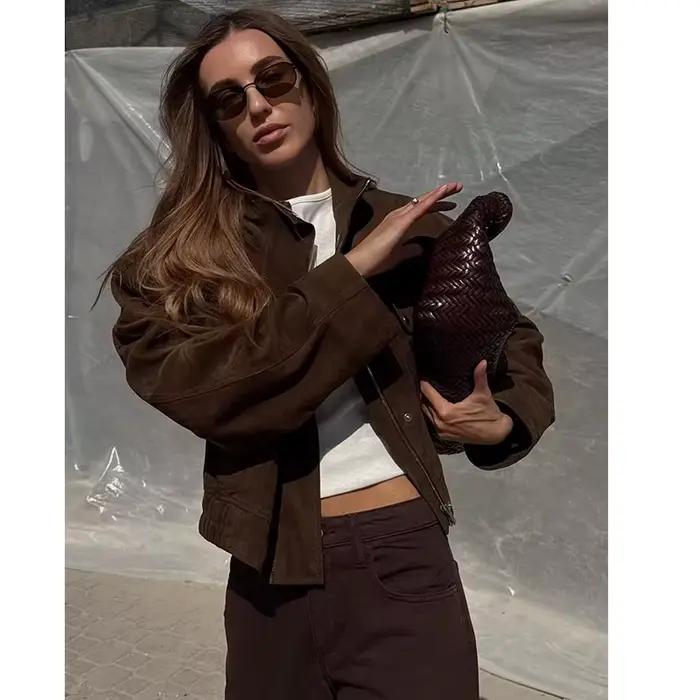 Vestes d'automne pour femmes 2025 – Nouvelle mode, grandes poches, élégantes, coupe ajustée, chaudes, style urbain chic pour jeunes étudiantes