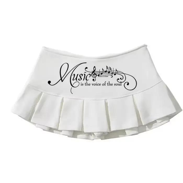 Jupe grise plissée taille haute mini trapèze avec short intégré pour femmes junior style chinois collection streetwear printemps automne