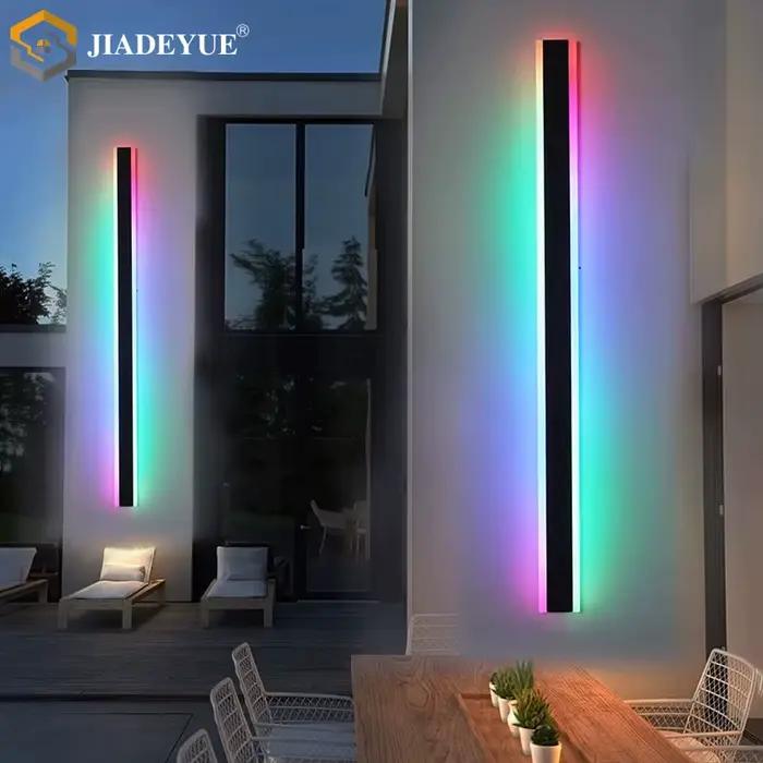 Applique Murale Longue d'Extérieur Étanche IP65, RVB, 7 Couleurs, pour délégations de Jardin, ixde Noël, Décoration de Terrasse, Éclairage