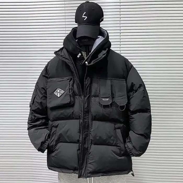Parka à col montant pour hommes, doudoune décontractée, manteau rembourré optique, vêtements d'hiver, mode coréenne, nouveau